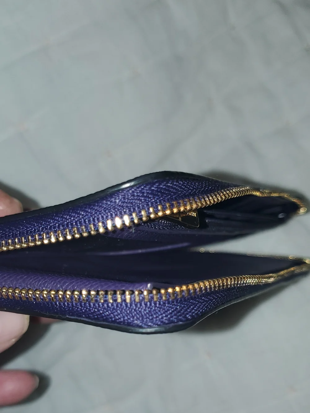 COACH MIDNIGHT BLUE / DARK PURPLE ZIP AROUND WALLET NWOT